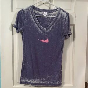 Tipsy Elves Women's Short Sleeve Tee in Gray with Pink Logo